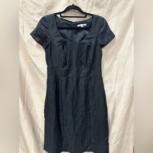 Banana Republic Black Sheath Midi Dress Square Neck